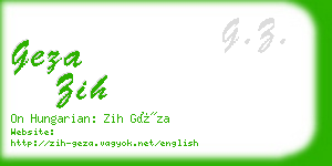 geza zih business card